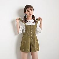 womens mid rise micro elastic chinos overalls pants active cute simple ...