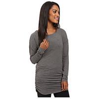 womens casualdaily simple shirt print round neck long sleeve cotton