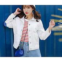 womens casualdaily simple summer fall jacket solid round neck long sle ...