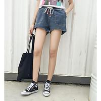 womens mid rise micro elastic jeans shorts pants street chic loose sol ...