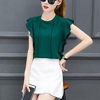 womens going out work street chic summer fashion loose blouse patchwor ...