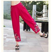 womens mid rise strenchy chinos pants street chic loose pure color sol ...