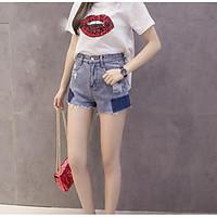 womens high rise strenchy jeans shorts pants simple straight solid