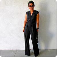 womens casualdaily holiday jumpsuits simple street chic loose wide leg ...