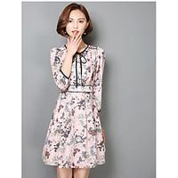 womens casualdaily simple a line dress floral v neck above knee sleeve ...