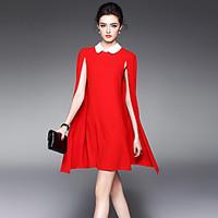 womens casualdaily simple sheath dress solid round neck knee length sl ...