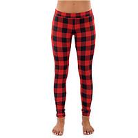 womens skinny chinos pantscasualdaily vintage street chic plaid slim m ...