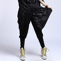 womens black looseharem pants vintagecasualprintplus sizes