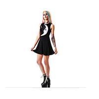 Women\'s Casual/Daily Sheath Dress, Print Strap Above Knee Sleeveless Cotton Summer High Rise Micro-elastic Thin Medium