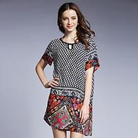 womens going out party street chic shift dress polka dot floral round  ...