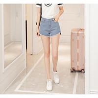 womens high rise micro elastic jeans shorts pants cute slim solid