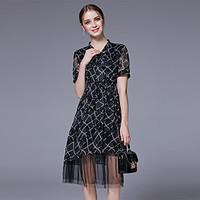 womens going out casualdaily party sexy street chic a line dress plaid ...