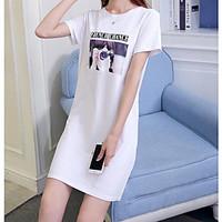 womens casualdaily street chic summer fall t shirt dress suits animal  ...