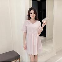 womens casualdaily sheath dress striped v neck above knee short sleeve ...