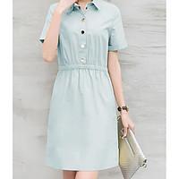 womens casualdaily simple shirt dress solid square neck above knee sho ...