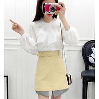 womens casualdaily simple spring tank top skirt suits solid asymmetric ...