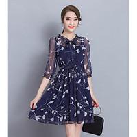 womens casualdaily work sophisticated a line dress floral stand above  ...