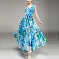 womens going out casualdaily street chic chiffon swing dress floral ro ...