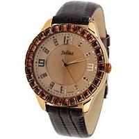 Women\'s Fashion Watch Quartz Water Resistant / Water Proof Leather Band Casual Black White Red Brown