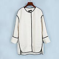 womens casualdaily work simple street chic spring jacket solid round n ...