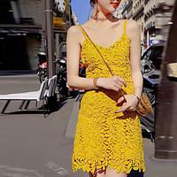 Women\'s Casual/Daily Bodycon Dress, Geometric Round Neck Knee-length Sleeveless Rayon Summer Low Rise Micro-elastic Medium