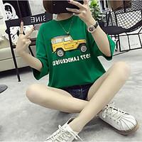 womens going out simple t shirt solid print round neck short sleeve co ...