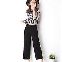 womens high rise inelastic chinos pants street chic wide leg solid