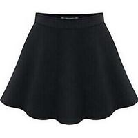 womens mid rise above knee skirts a line solid