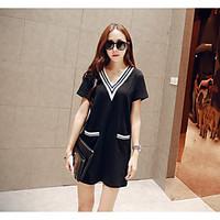 womens going out casualdaily simple cute a line dress solid v neck min ...