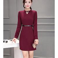 womens casualdaily simple sheath dress solid halter above knee long sl ...