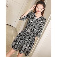 womens going out a line dress floral v neck knee length length sleeve  ...