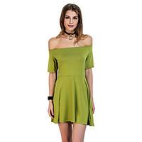 womens casualdaily work simple sheath dress solid off shoulder mini sh ...