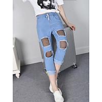 womens high rise micro elastic jeans pants sexy loose solid