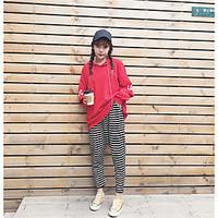 womens high rise strenchy chinos pants street chic loose striped