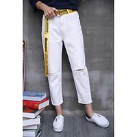 womens high rise micro elastic jeans pants street chic straight solid