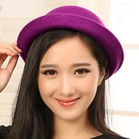 Women Autumn Winter Dome Woolen Cashmere Curling Small Hat