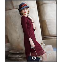 womens casualdaily sophisticated loose dress solid round neck above kn ...
