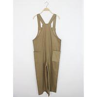 Women\'s Casual/Daily Denim Dress, Solid Square Neck Midi Sleeveless Cotton Spring Mid Rise Micro-elastic Medium
