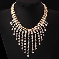 Women\'s Statement Necklaces Gemstone Rhinestone Alloy Fashion Statement Jewelry Luxury Jewelry Gold Silver JewelryParty Special Occasion
