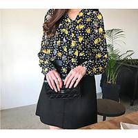 womens casualdaily street chic sophisticated blouse geometric stand lo ...