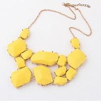 Women\'s Statement Necklaces Gemstone Rhinestone Alloy Fashion Luxury Jewelry Black Yellow Pink Royal Blue Jewelry Party Daily Casual 1pc