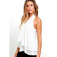 womens casualdaily beach simple t shirt solid v neck sleeveless linen