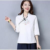 womens casualdaily simple shirt solid floral round neck long sleeve co ...