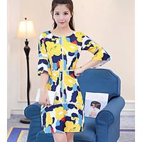 womens going out street chic a line dress print round neck above knee  ...