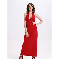 womens going out party a line dress solid v neck maxi sleeveless silk  ...