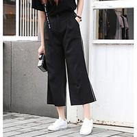 womens mid rise strenchy loose wide leg pants street chic wide leg col ...