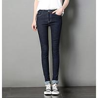 womens mid rise micro elastic skinny pants simple skinny solid