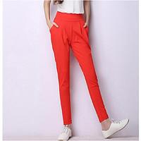 womens mid rise micro elastic skinny pants simple skinny solid