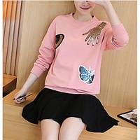 womens going out cute winter t shirt dress suits solid round neck long ...