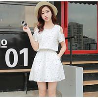 womens casualdaily simple a line dress geometric print round neck abov ...